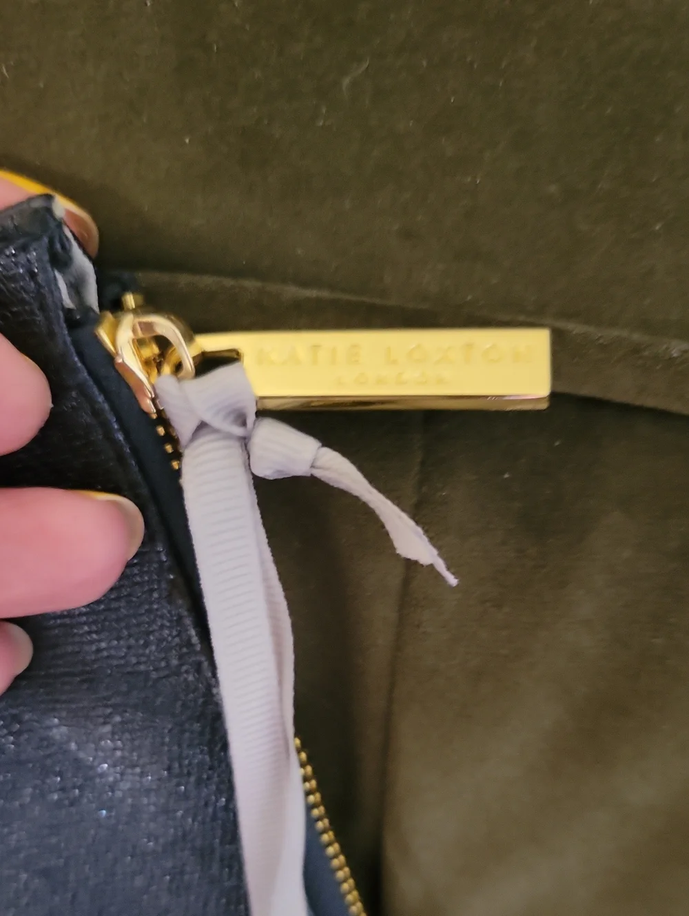 Katie Loxton Beautiful Dreamer Perfect Pouch Metallic Blue Vegan Leather